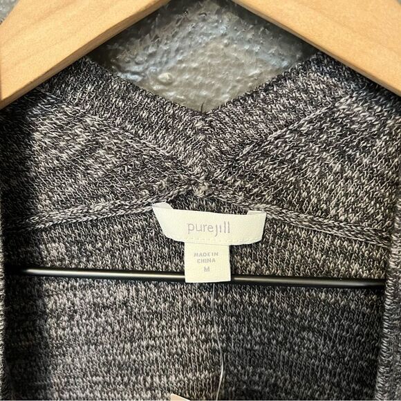 J. Jill, Pure Jill, Linen blend Heather textured open front cardigan, medium - Picture 6 of 10